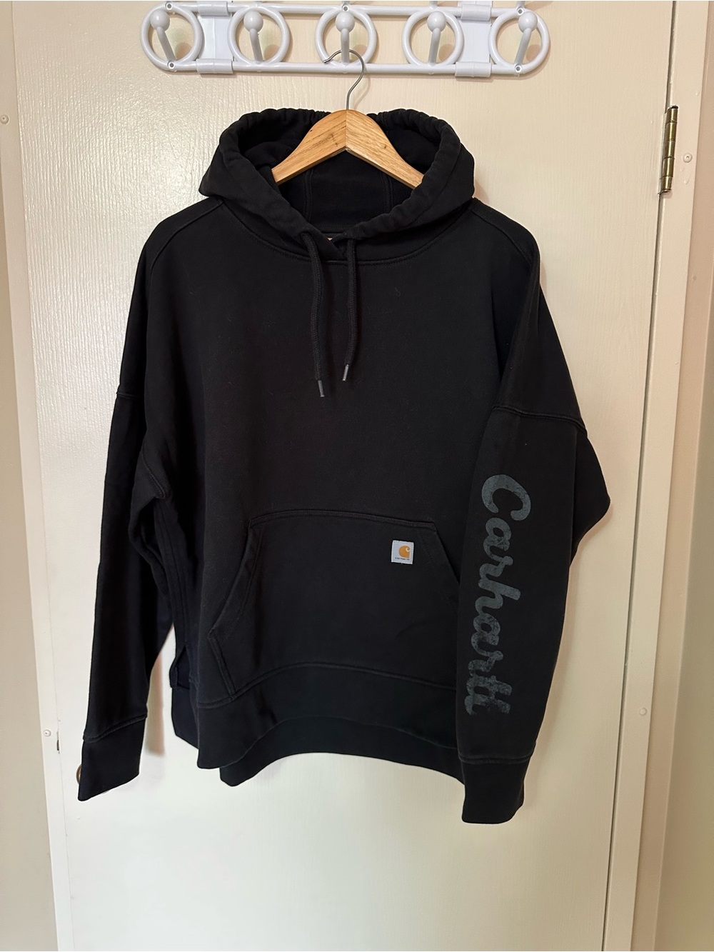 Carhartt Men's Black Crewneck Hoodie with Pocket